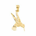 14K Yellow Hummingbird Pendant